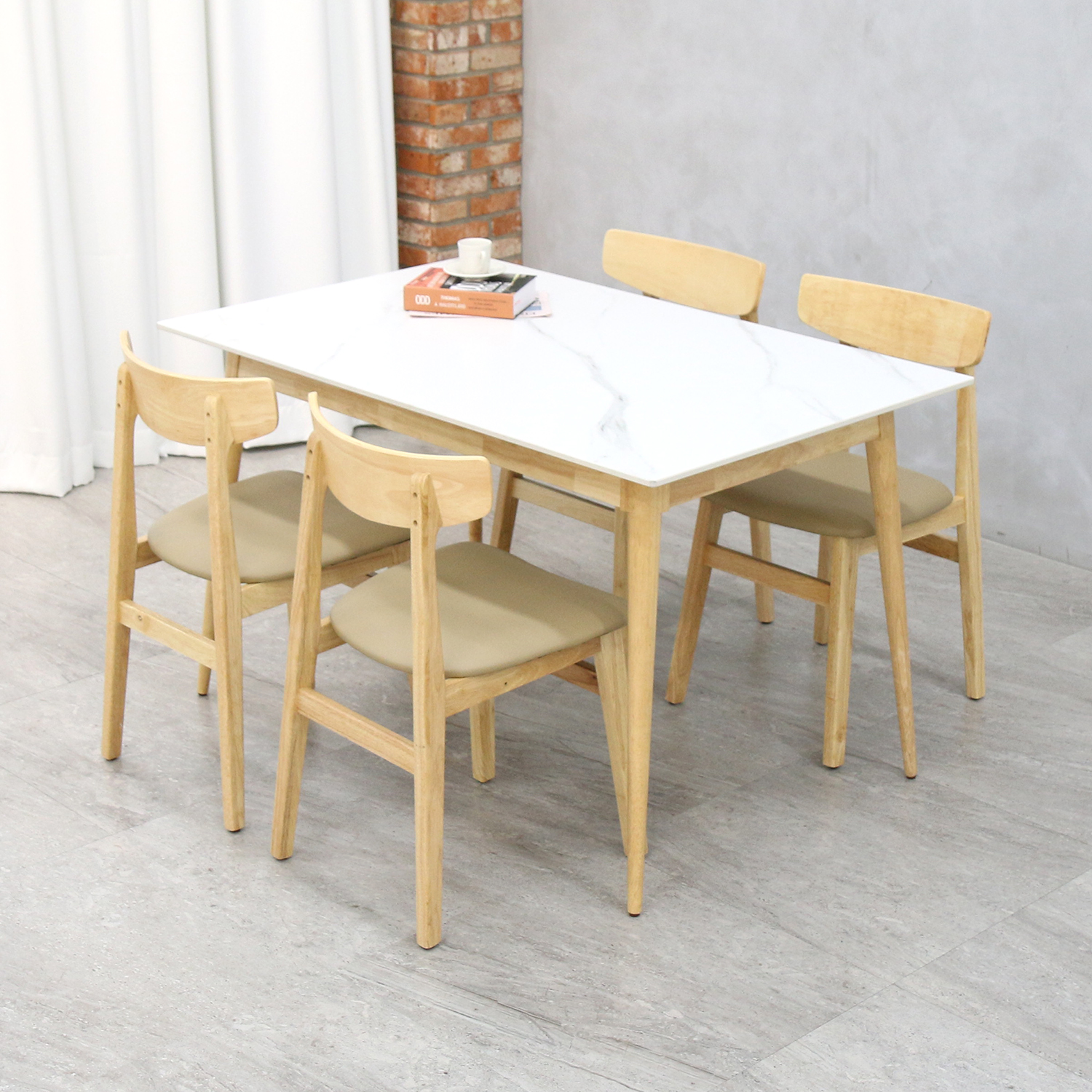 MYL_마이엘가구 신터드세라믹 4인 식탁세트 3color (의자구성)