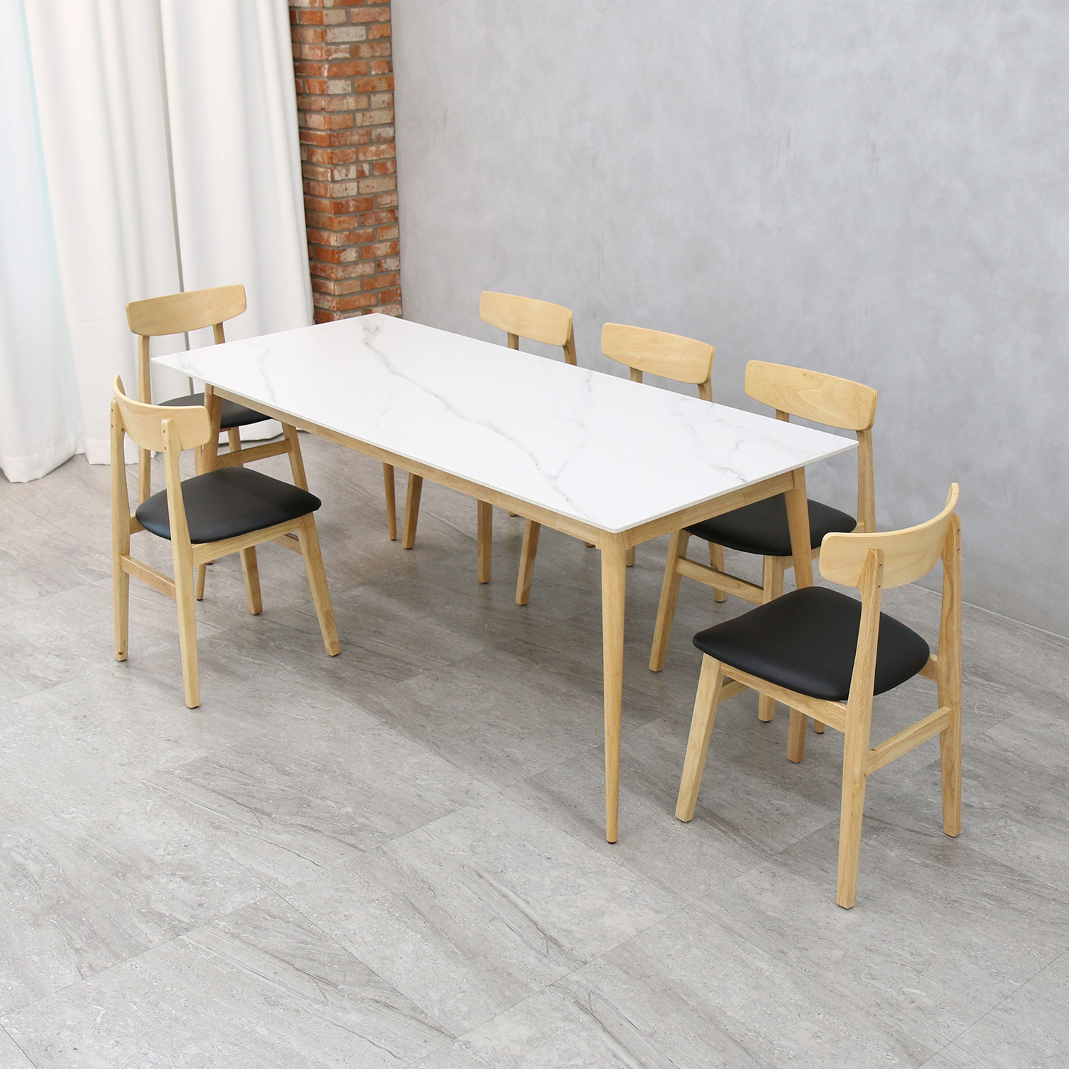 MYL_마이엘가구 신터드세라믹 6인 식탁세트 3color (의자구성)