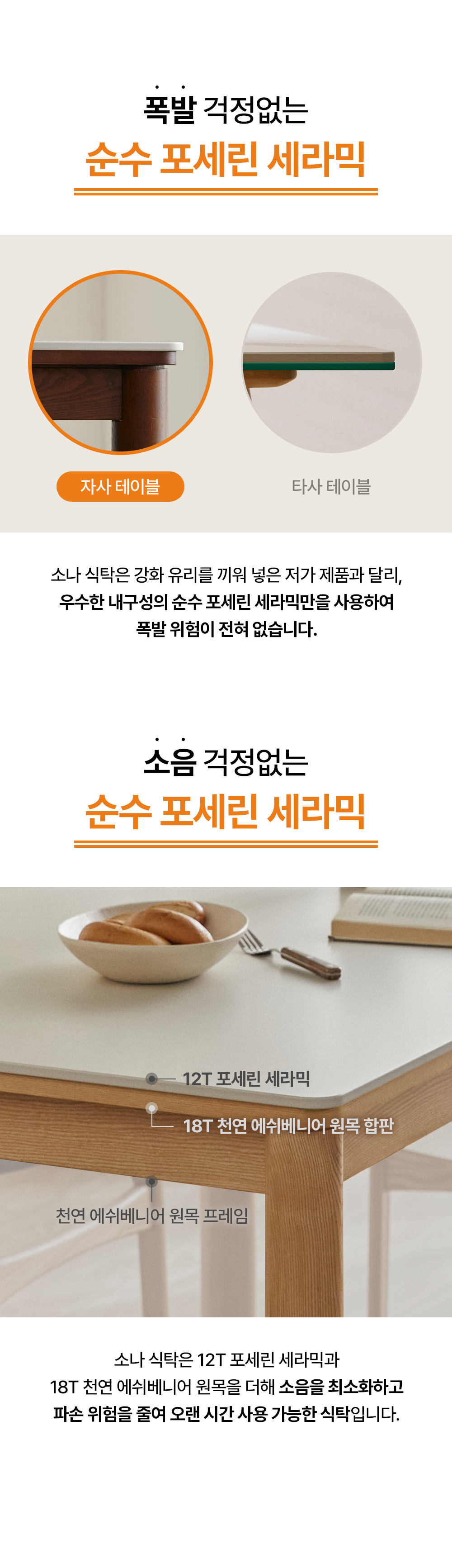 헤르짐머 소나 4인 포세린 세라믹 다이닝 테이블 식탁세트 1400 상세 이미지 16
